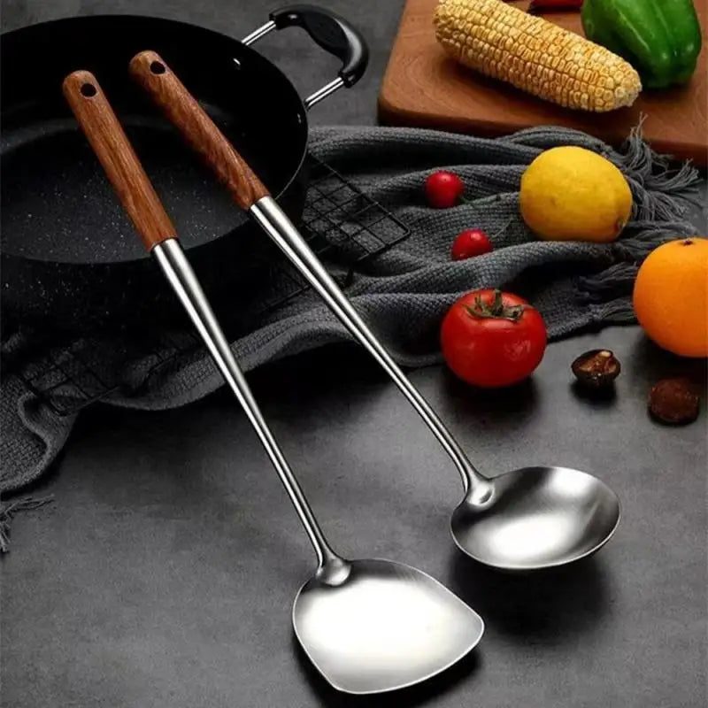 Kitchen Utensils Wok Spatula Iron and Ladle Tool Set Spatula for Stainless Steel Cooking Equpment Kitchen Accessories Essentials