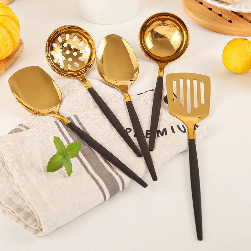 New Stainless Steel Kitchen Cooking Utensils Rice Spatula Shovel Soup Spoon Colander Household Creative Kitchenware Accessories